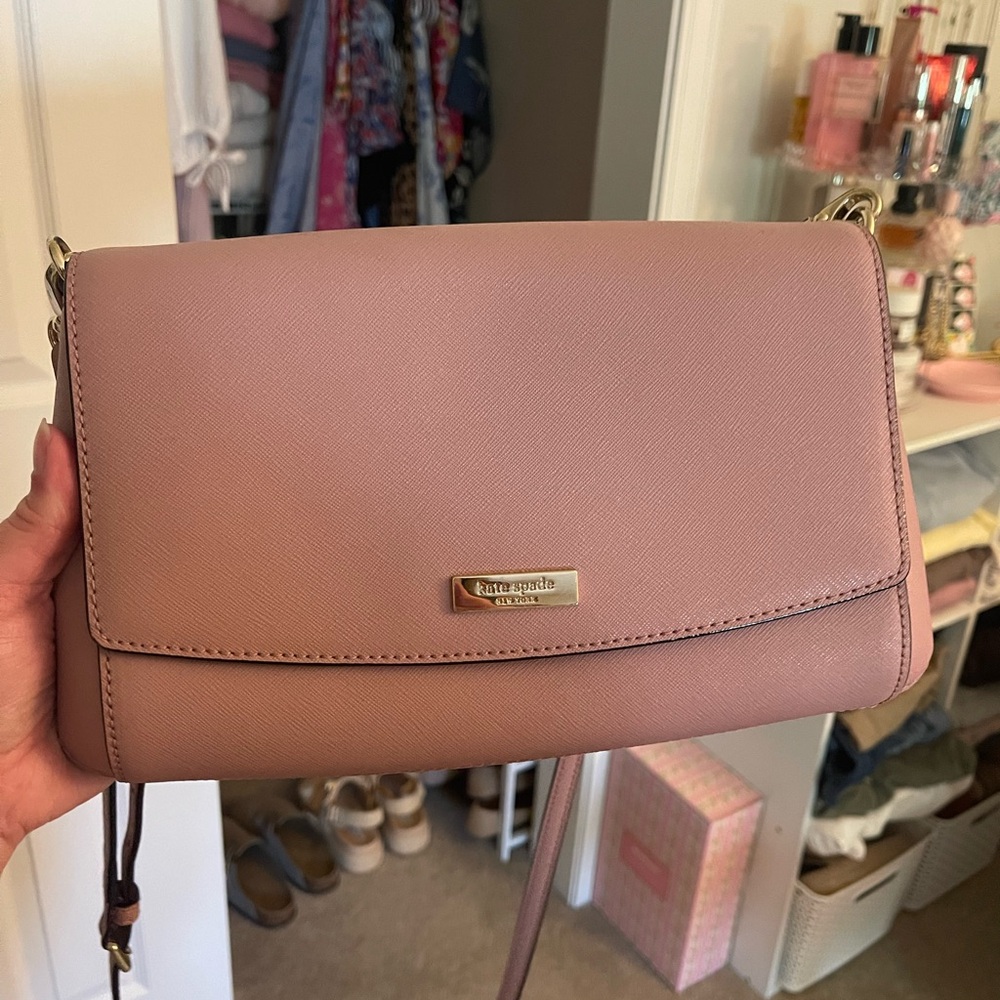Kate Spade Pink Crossbody Bag with Flap-Over Design